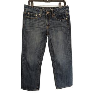 American Eagle Women Jeans, Dark Wash 5 Pocket Boy Fit Jeans, Sz 8R